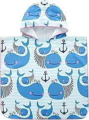 Changing Robe, Swimming Towel Beach Towel Wrap, Beach Children's Bathrobe Cloak, Quick-Drying Hooded Bathrobe Spa Cloak Sport Robe (Color : Blue, Size : One Size)