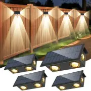Solar Fence Lights Waterproof LED Wall Lights Outdoor with 2 Bright Modes War...