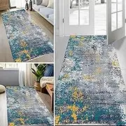 Modern Corridor Entrance Carpet Runner with Non Slip Backing, Washable Hallway Hall Runner Narrow Rugs for Living Kitchen Laundry Room Water Absorbent Floor Mat(2.6ft×8.2ft/80×250cm)