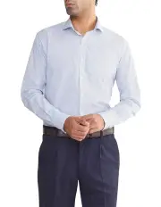 [Van Heusen] Tailored Dot Print Long Sleeves Shirt in Sky