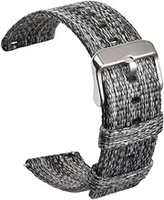 VALICLUD 1pc Black Canvas Watch Band Strap for Galaxy Watch Stylish Replacement Wrist Strap Compatible with 20mm Smart Watches Durable and Comfortable Design
