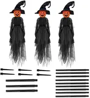 59 Inches Height Halloween Witch Holding Decorate Props House Decoration Haunted Garden A3B2 Hanging New with