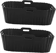 SHOWERORO Air Fryer Accessories Set 2pcs Silicone Pot Liners Non-Stick Baking Mat Grease Proof Liner for Air Fryer Oven Microwave