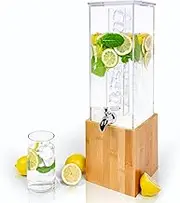 Ksestor ACRYLIC Drink Dispenser - 1.25 GALLON - Beverage Dispenser with Stand - Ideal Drink Dispenser for Parties - Water Dispenser - Hosting Essentials