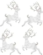 Operitacx 4Pcs Christmas Deer Embroidery Patches Decorative Cloth Stickers for Apparel Repair DIY Projects Festive Applique for Holiday Decorations and Clothing