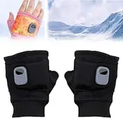 [Yeesam] Wearable Hand Warmers, Smart Thermostatic Fingerless Heated Gloves Touchscreen Work Gloves Rechargeable Electric Winter Warm Gloves 3 Speed Adjustable Portable Heating Gloves with Digital Display(Blac
