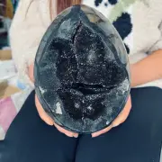 9.9LB TOP Natural Dragon Septarian geode Quartz egg Crystal mineral Specimen
