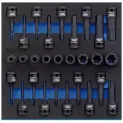 Draper Torx Star Hex Impact Socket Set 1/2"D in 1/2 Drawer EVA Tray 28pc 63490