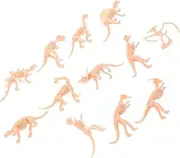 FUNNETOYU 12pcs Small Dinosaur Figures Realistic Dinosaur Skeleton Models Decorative for Decor for Birthdays and Holidays Safe Construction