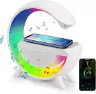 Bedside Table Lamp, Desk Night Light with 15W Quick Wireless Charger and Speaker