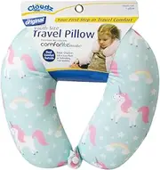 Cloudz Kids Patterned Microbead Airplane Travel Neck Pillow. Super Soft Cozy Cool Fabric and Ultra Premium Comforlite Microbeads will Keep your Kids Comfy and Supported at Home or On the Go! - Unicorn
