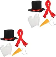 ULTECHNOVO 2sets DIY Snowman Decoration Kit Snowman Dressing Hat Carrot Nose Gloves Scarf for Creative Christmas Crafts and Holiday Fun for Family Activities
