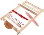 HONMEET Boys and Girls Wooden Loom Weaving Kit Educational Learning Toys for Toddlers Preschoolers Children's Craft Set Handmade Weaving Toy