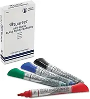 Quartet Glass Board Dry Erase Markers, Bullet Tip, Premium, Assorted Colors, 4-Pack (79552)