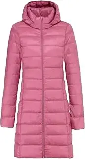 [Generic] Women's Lightweight Duck Down Jacket Detachable Long Ultra-Light Down Jacket