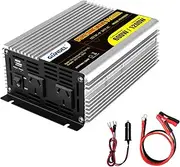 Pure Sine Wave 600Watt Power Inverter DC 12V to AC 240V with Dual AC Outlets & 2.4A USB Port for Car Laptops Smartphones
