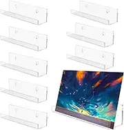 8Pcs 7Inch Clear Acrylic Album Holder Display, Vinyl Record Shelf, Floating Shelves for Records