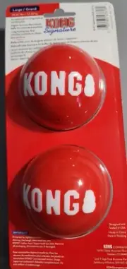 KONG Signature Balls 2 Pack. Durable Ball for Chasing and Retrieving-for Large