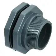 Hayward Flow Control Bulkhead Tank Fitting,EPDM,5 3/4"L,PVC BFA1040TES Hayward