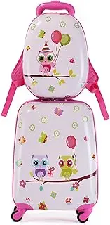 [YIDAX] Kids Carry-On Luggage Set, 18" Rolling Suitcase & 12" Backpack, Hard Shell Travel Luggage for Girl & Boy,Bird