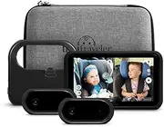 Tiny Traveler Baby Car Camera for 2 Kids, Touch Screen Baby Car Monitor with Power Bank, No WiFi Baby Camera for Car Home Travel, Rear-Facing Car Seat Monitor Night Vision Baby Reminder Alert - Black
