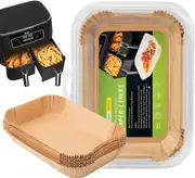 Air Fryer Liners for Ninja Dual, 100PCS Non-Stick, 22x14cm, Parchment Paper
