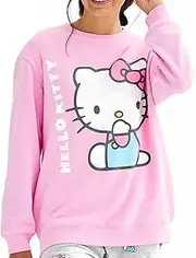 [Sanrio] Adult Soft Cozy Sweatshirt Featuring Friends Hello Kitty My Melody Kuromi Cinnamoroll Pullover Sweater Long Sleeve