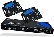 OREI 1x2 HDMI Extender Splitter Over Single Cable CAT6/7 1080P with IR Remote EDID Management - Up to 132 Ft - Loop Out - Low Latency