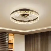 TOZING 19.6 in. Dimmable LED Smart Modern Indoor Bronze Flush Mount Ceiling Fan