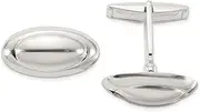 [JewelryWeb] 925 Sterling Silver Polished Long Oval Cuff Links 10.7x21.1mm Wide