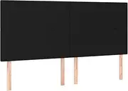 vidaXL LED Headboard with Colorful Lights - Black Fabric BedHead/Bed Header for Bedroom, 160x5x118/128 cm, Adjustable Height and Excellent Back Support