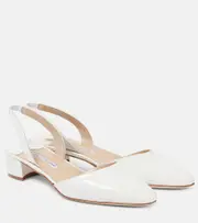 [Manolo Blahnik] Manolo Blahnik Bridal Aspro 30 leather slingback pumps AU 11 white