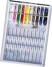 Needle and Thread Kit - 10 Colors Pre Threaded Family Repair Sewing Supplies - Embroidery Accessories with Pin Button for Mom Grandma Women Men