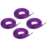 2pair 43" Shiny Flat Shoe Laces Sparkle Metallic Sneakers Shoelaces, Dark Purple