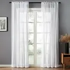 2 Panels Sheer Curtain Tulle Voile Window Drapes Rod Pocket Living Room Bedroom