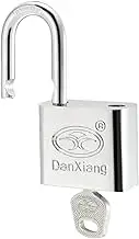 Stainless Steel Padlock - Garden Shackle Locks, Keyed Alike & Chrome Finish, Apply to Backpacks/Storage Boxes (30mm Body Wide, Silver)