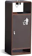 Outdoor Trash Can 40L Indoor/Outdoor Trash Can Square Metal Trash Can with Two Side Openings, Modern Household Commercial Trash Can Outside Garbage can