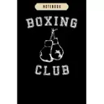 NOTEBOOK: VINTAGE DISTRESSED BOXING CLUB WITH BOXING GLOVES JOURNAL-6X9(100 PAGES)BLANK LINED JOURNAL FOR KIDS, STUDENT, SCHOOL,
