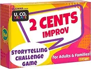 QUOKKA 2 Cents Family-Friendly Comedy Storytelling Game Cards - 120 Funny and Creative Improv Story Card Games - Fun Groups Gathering, Party Activities, Adult Game Night - 3-8 Storyteller Players