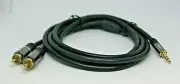 2-Male RCA to 1 Slim 3.5 Gold Audio Monster TYPE Audiophile OFC 3ft Cable NEW
