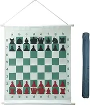 Chess Board Game Sets Chess Set Wall-Mounted International Chess Set Teaching Chess Demo Board Slotted-Style with Black Carrying Bag for Kids Portable Chess Set