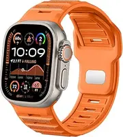 [Witzon] Sport Bands Compatible with Apple Watch Ultra Band 49mm 46mm 45mm 44mm 42mm Men, Wide Soft Silicone Strap Rugged Smart Watches Replacement for iWatch Ultra Ultra 2 Series 10 9 8 7 6 5 4 3 2 SE