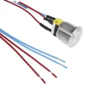 Apem PUSH BUTTON SWITCH 5A Momentary SPDT, Through Hole, Round Actuator SILVER