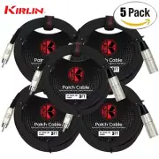 5-PACK Kirlin 3FT 3-Pin XLR Male to RCA 24AWG Patch Cable MP-485 PR-03/BK