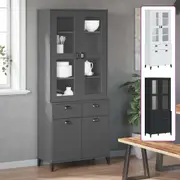 Highboard VIKEN White 80x40x190 cm Solid Wood Pine Multi Colours vidaXL