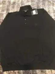 NWT Paul & Shark Men's Black Button-Up Pullover 100% Wool 5XL