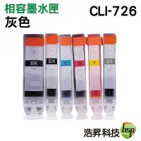 在飛比找Yahoo!奇摩拍賣優惠-hsp for Canon CLI-726 GY 灰 相容墨