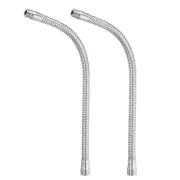 16" Microphone Gooseneck 2pc 5/8-27 Thread Thread Flexible Tube Extension Silver