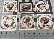 6 Vintage Pink Floral Card Toppers Collage Supplies Scrapbooks Junk Journal
