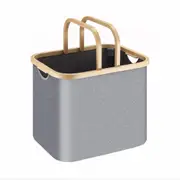 Laundry Basket Collapsible Large Washing Clothes Carrier Hamper Bathroom Organizer Foldable Toys Storage Bin with Handles 45L